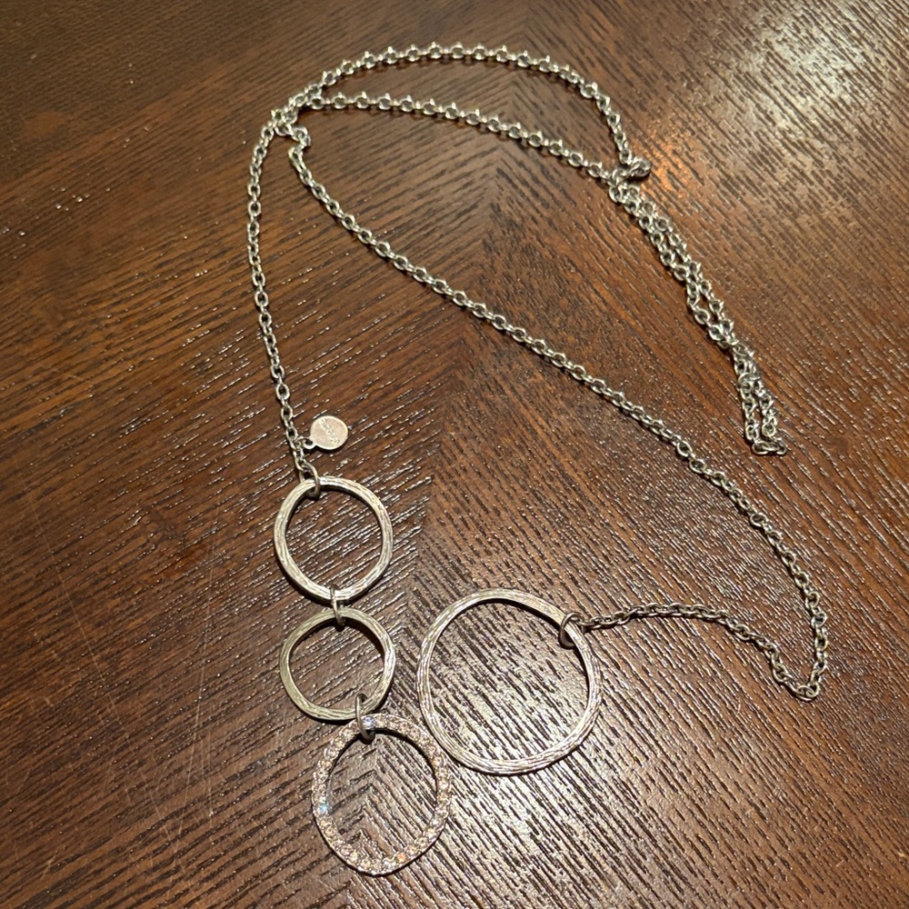 Chicos Silver Multi-Ring Pendant Necklace - Women Jewelry